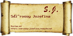 Sárossy Jozefina névjegykártya
